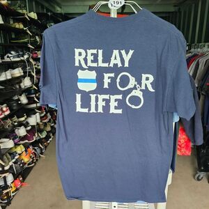 Blue Short Sleeve Tee with Relay for Life Design
